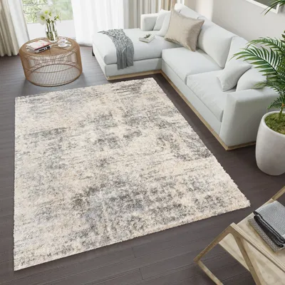 Obrázek produktu pro Koberec do obývacího pokoje, ložnice, melírovaný, moderní design, shaggy, vysoký vlas, dlouhý vlas, šedý, ÖKOTEX 80 x 150 cm