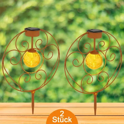 Produktbild von Solarleuchten Garten Kreis Kugel 2er Set Solarlampe Außen Außenleuchte Solar
