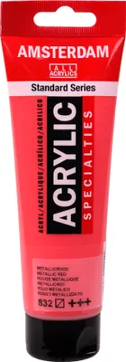 Immagine prodotto di Amsterdam Serie Standard tubo di vernice acrilica 120 ml rosso metallizzato 832
