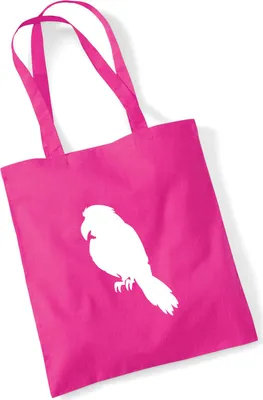 Produktbild von Huuraa Jutebeutel Papagei Silhouette 10 Liter Fuchsia Baumwolle Tasche Geschenkidee