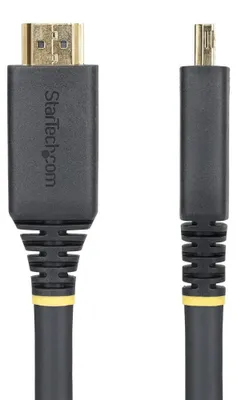 Produktbild von StarTech.com 15m Aktives High Speed HDMI Kabel mit Griffsteckern, 4K 60Hz / 1440p 144Hz, HDR10 / HDCP 2.2 / ARC, 18Gbps, UHD HDMI Arc Kabel für TV / Monitor, TPE-Mantel, 15 m, HDMI Typ A (Standard), HDMI Typ A (Standard), 18 Gbit/s, Audio Return Channel (ARC), Schwarz