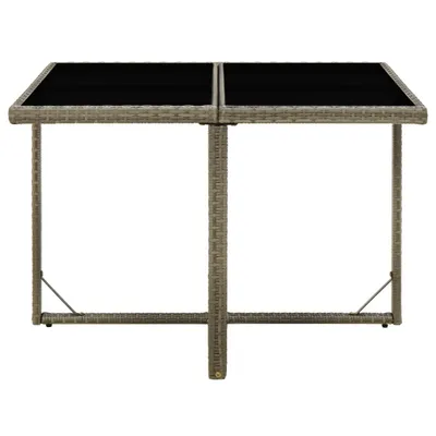 Immagine prodotto di Tavolo da Giardino Grigio 109x107x74 cm in Polyrattan e Vetro