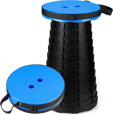 Obrázok produktu pre Skladacia kempingová stolička, teleskopická stolička pre vonkajšie použitie, max 180 kg, modrá