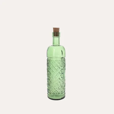 Produktbild von KEYHOMESTORE | Grüne Glasflasche mit Verschluss H.25x6,5 cm