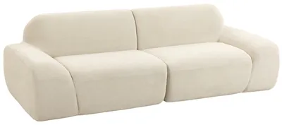 Produktbild von HOMCOM 3-Sitzer-Sofa, 244 cm Cloud-Sofa mit Chenille-Optik, Cremeweiß