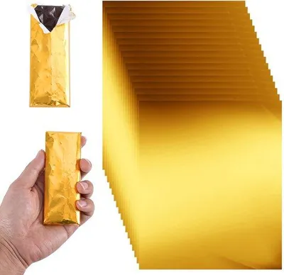 Produktbild von Goldfolie Schachtelumhüllungen 19x16cm für Süßigkeiten DIY Geschenke
