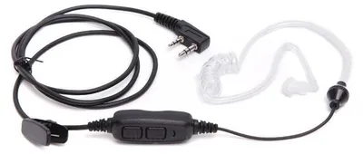 Obrázek produktu pro Sluchátka s mikrofonem s tlačítkem PTT pro rádia Baofeng BF-888S, UV-5R, UV-5RE, UV-6R, Kenwood, Wouxun, Puxing, s průhledným nástavcem