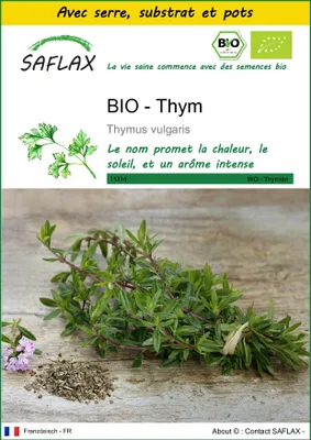 Image de SAFLAX Ensemble de culture -- Thym - 800 graines - Thymus