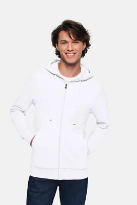 Zdjęcie produktu dla HAKRO® 10008668277292 HAKRO® Herren Sweatjacke PREMIUM weiß Größe M