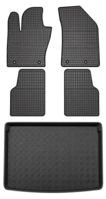 Image de Tapis en caoutchouc + bac de coffre pour Alfa Romeo Tonale 965 2022- (plancher réglable, plancher haut) – 5 pièces, noirs, sur mesure