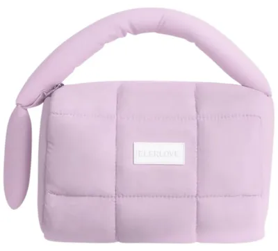 Immagine prodotto di Pochette cosmetica trapuntata Ecarla con manico, viola