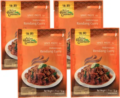 Produktbild von [ 4x 50g ] ASIAN HOME GOURMET Würzpaste für Indonesisches Rendang-Currygericht Gulai