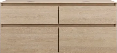 Produktbild von burgbad Lin20 Waschtischunterschrank inklusive Konsolenplatte, 2 Beckenausschnitte, 4 Auszüge, 1402x552x611mm, SGRC140F5355