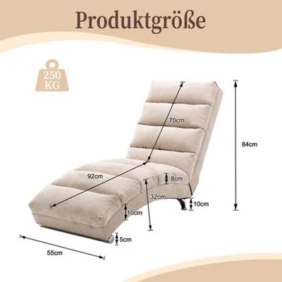 Imagen del producto de Silla reclinable ajustable con masaje vibratorio y soporte completo para el cuerpo