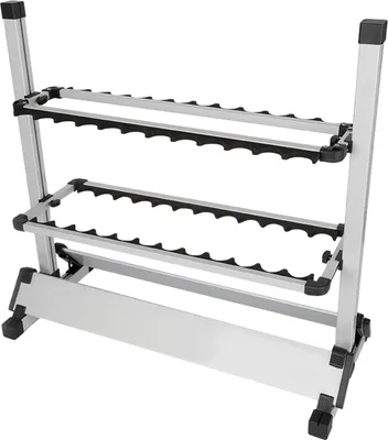Produktbild von Angelrutenständer, hält 24 Ruten, langlebiges Design, Silber