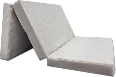 Obrázek produktu pro Pěnová karimatka – cestovní postel s potahem 120 x 200 x 10 cm – světle béžová