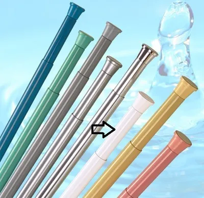 Produktbild von Aluminiowy drążek do zasłon prysznicowych 140 - 250 cm biały Drążek zaciskowy ALU Drążek teleskopowy