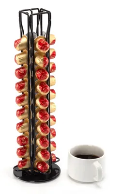 Productafbeelding van Capsulehouder Capsulehouder Nespresso - 40 stuks - Staal - Zwart