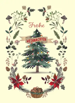 Produktbild von Weihnachten Klammermini Weihnachtskarte Kranz Weihnachtsbaum Weihnachtstern Frohe Weihnachten