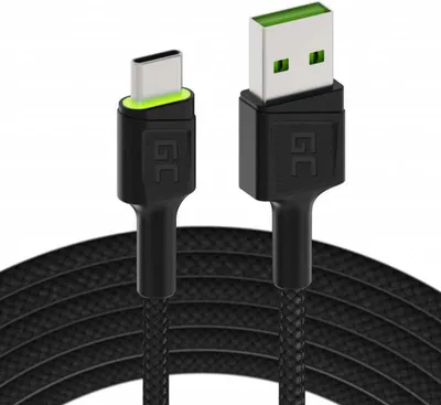 Image de Green Cell KABGC06 Câble USB 1,2 m USB A USB C Noir