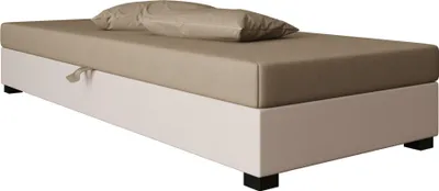 Produktbild von AURA SOFA  Boxspringbett ZONDA 80x195 Komplett-Set mit Bonell Matratze, Polsterbett mit Bettkästen - Hellbeige/Bronze, SAWANA 01/24