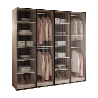 Produktbild von Kippschrank SANDBOX 200, mit LED Belechtung, Beige Sand / Riffelglass