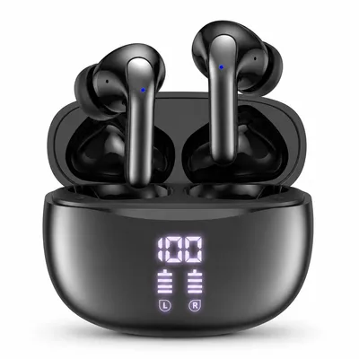 Produktbild von KI-Übersetzer-Ohrhörer, 42h Akkulaufzeit, Bluetooth 5.4, unterstützt 164 Sprachen, 7 Übersetzungsmodi,3-in-1 Business-Übersetzungs-Headset