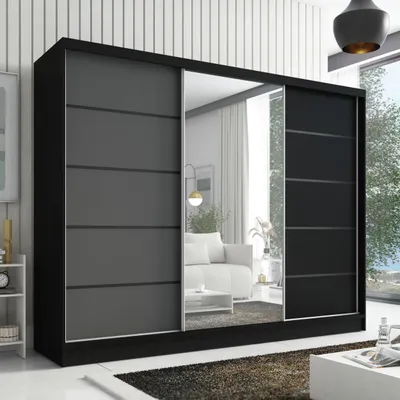 Produktbild von Schwebetürenschrank AURELIA 2 Schwebetürenschrank AURELIA 2 200 cm mit Spiegel, 3 Türen, 3 Schubladen