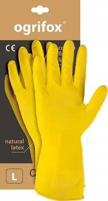 Obrázok produktu pre Flokované gumové ochranné rukavice / žlté / veľkosť: 9-L / OX-FLOX_L