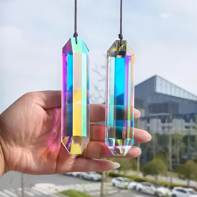 Image de Solidchoice - Ensemble de 2 prismes en cristal suspendus pour la décoration