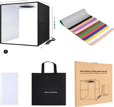 Obrázek produktu pro Fotostudio světelný box, nastavitelná jasnost, tři režimy osvětlení, světelný box 40 cm