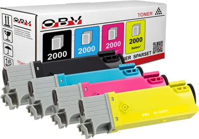Produktbild von OBV 4x kompatibler Toner passend für Dell 1320c 1320cn 2130CN 2135CN schwarz, cyan, magenta, gelb