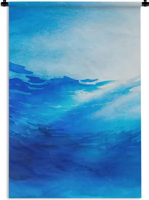 Produktbild von MuchoWow® Wandteppich Wandbehang Meer - Sonne - Wasser 90x135 cm Tapisserie Dekoration Wandtuch - Baumwolle - Wandskulptur