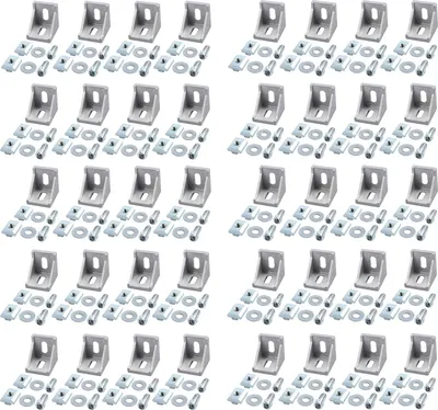 Produktbild von 40 x Eckwinkel Befestigungsmaterial für 3030 Nut 8 Aluminium Extrusion Eckverbinder Aluprofil Winkel Wandhalter Montagematerial für Aluminiumrahmenstruktur der Bauindustrie