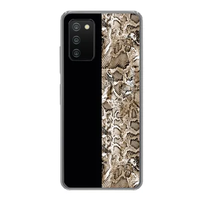 Produktbild von MuchoWow® Handyhülle Schutzhülle Hülle für Samsung Galaxy A03s Schlange - Tiermuster - Braun Silikon Softcase Handy Hülle - Schutz
