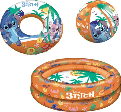 Produktbild von Happy People - Disney Stitch Schwimmset (3-teilig) Planschbecken Pool Wasserball Schwimmring