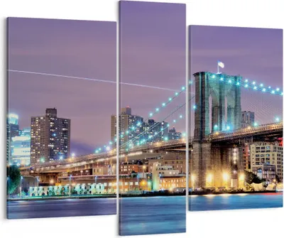 Produktbild von Bild auf Leinwand - Leinwandbild - Metropole Fluss Brücke Geschichte - 95x80cm - Wand Bild - Wanddeko - Leinwanddruck - Bilder - Kunstdruck - Leinwand bilder - Wandkunst - CB95x80-2600