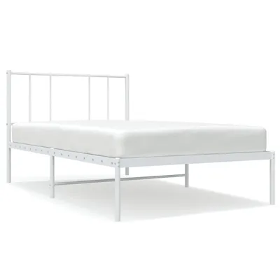 Produktbild von Bettgestell mit Kopfteil Metall Weiß 90x200 cm