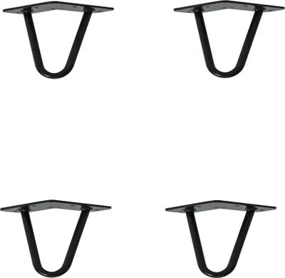 Immagine prodotto di Natural Goods Berlin Gambe HAIRPIN, gambe a forcina, gambe per mobili, gambe per tavoli, nero, 10 cm, 2 montanti, 4 pezzi