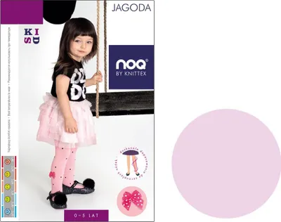 Produktbild von Kinderstrumpfhose mit Tupfen 40den Schleife Rose 68-74