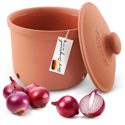 Produktbild von Römertopf Frische-Topf MAXI 2,8 Liter - Zwiebeltopf Keramik - Atmungsaktiver Ton hält Gemüse länger Frisch - Ideale Luftzirkulation - Terrakotta