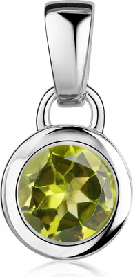 Produktbild von MATERIA by Matthias Wagner Damen Kettenanhänger Peridot 925 Silber rund grün wahlweise mit Kette KA-505-Grün