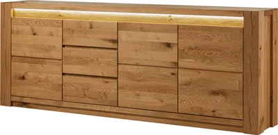 Image de MASSIVMOEBEL24 | Buffet Chêne Sauvage Huilé Brun KENT #331 223x40x85