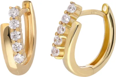 Produktbild von GLIZZ GL8566 Damen-Ohrringe Gold 333 / 8K Zirkonia Klapp-Creolen