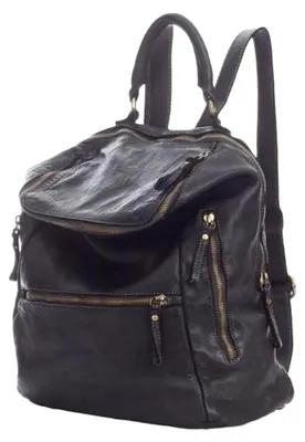 Produktbild von Bag Ben Schwarz nero Backpacker Designer Rucksack Damenhandtasche Leder Italy Neu