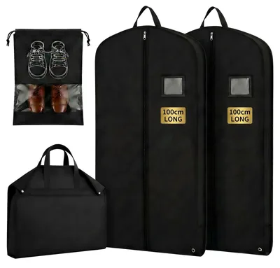 Kleiderhülle 2er-Pack 100x60 cm schwarz 120 g/m²