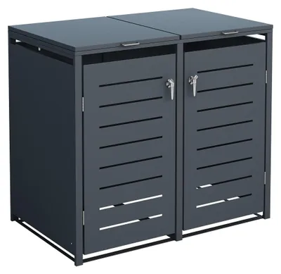 Produktbild von Mülltonnenbox 115 x 102 x 62 cm Stahl Anthrazit