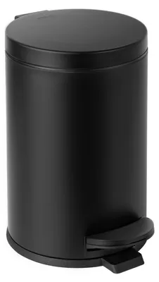 Immagine prodotto di Piccolo cestino con coperchio e pedale, capacità 4,5 litri, colore nero opaco