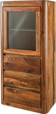 Image de MASSIVMOEBEL24 | Vitrine 70x40 Palissandre ciré Noisette TORONTO #208