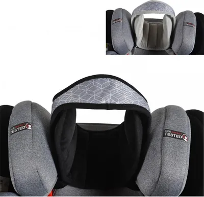Produktbild von Cangaroo Kindersitz-Kopfstütze Shelter ergonomisch Kopfschutz für Auto Kopfgurt grau